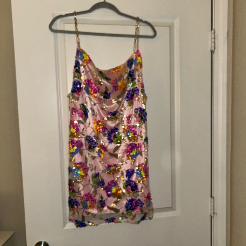 Pink sequin dress